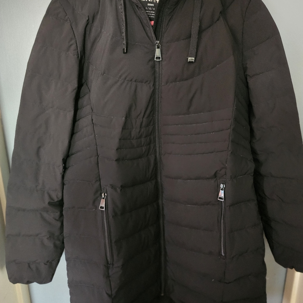 Nwt womens DKNY 90/10 down feather water resistant jacket sz l